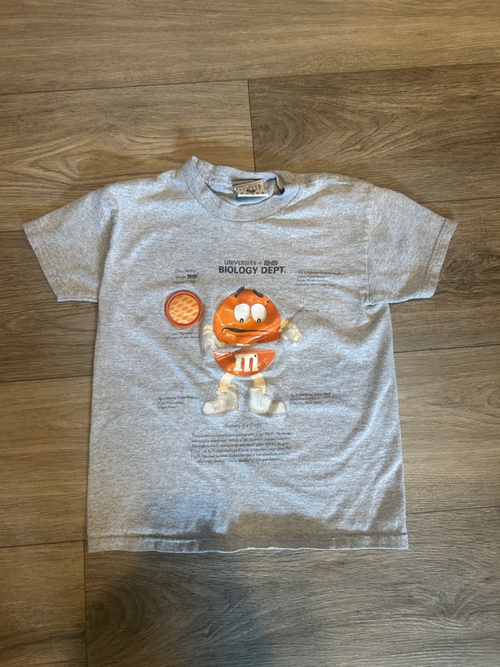 M&M'S Vintage Gray Short-Sleeve Tee with Orange M&M Graphic Size‎ S